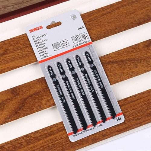 5pcs/set T144D/T244D/T344D HCS T-Shank Curved Wood Fast Cutting Jig Saw Blades Serration Hot