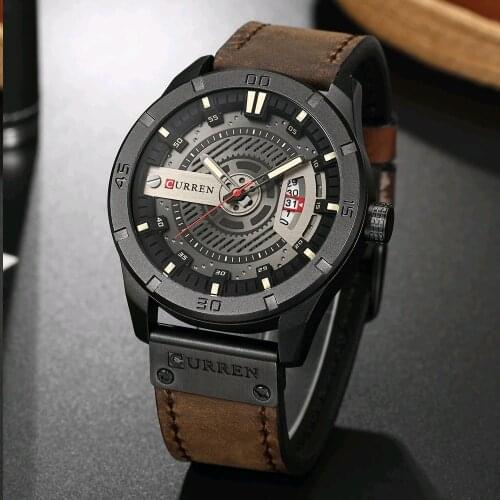 CURREN Luxury Quartz Men Watch Military Sports Waterproof Leather Watch Mens Fashion Analog Date Male Clock часы мужские