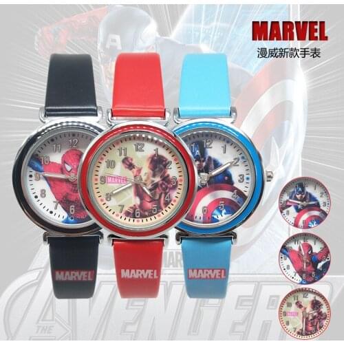 Marvel The Avengers iron Man Spiderman Captain America Childrens watch Cartoons Childrens Quartz Watch student Superhero watch