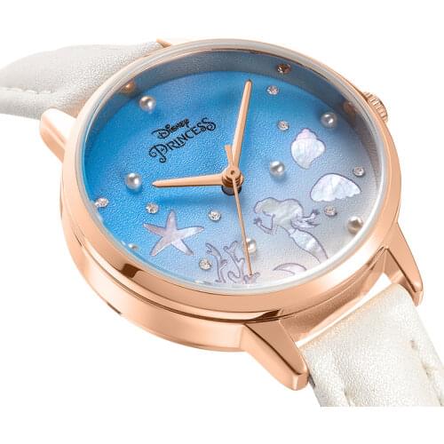 Disney Original Woman Quartz Fashion Casual Steel Wristwatches Mesh Band Rhinstone Waterproof Gold Silver Male Girls New Clock
