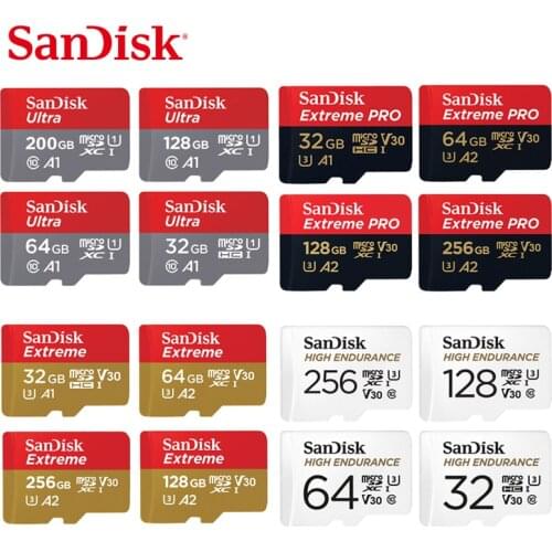 SanDisk Memory Card 32GB 64GB 128GB 256GB 512GB MicroSD Card SDHC/SDXC Class10 TF Card for Video Monitoring Smartphone Drones