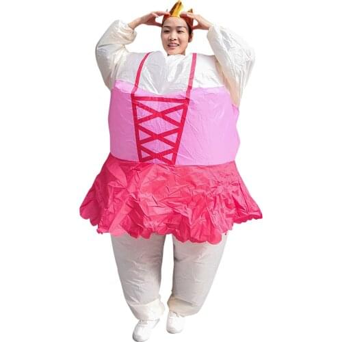 Jumpsuit Outfit Ballerina Ballet Dancer Inflatable Costume Fat Suit Blow Up Halloween Party Fancy Dress Clothingwith Lace