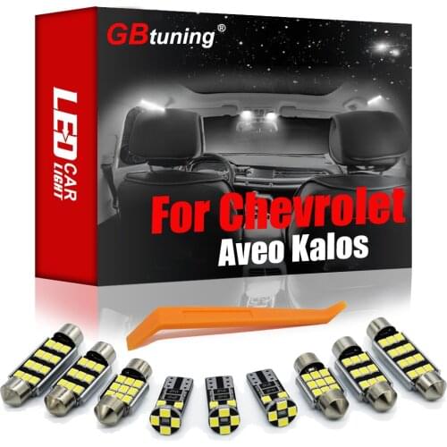 GBtuning Canbus LED 6PCS For Chevrolet Aveo Kalos T200 T250 T255 2008-2011 Car Indoor Dome Lamp Interior Light Accessories Kit