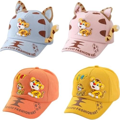 Doitbest Snapback Cap Kid Boys Girls Baseball Caps Hip Hop Cap Cartoon tiger Autumn sun hat Children Hats Kids Sunscreen Hat