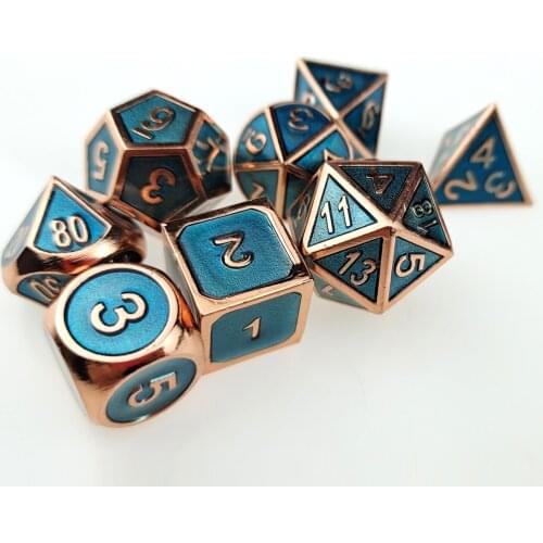 Metal DND Dice Super Heavy Set of 8 D&D Dice for Dungeons and Dragons Games