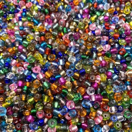 New 200pcs 2mm Clear Inside Color Bohemian Crystal Glass Beads Seeds Round Hole Beads For DIY Jewelry Making