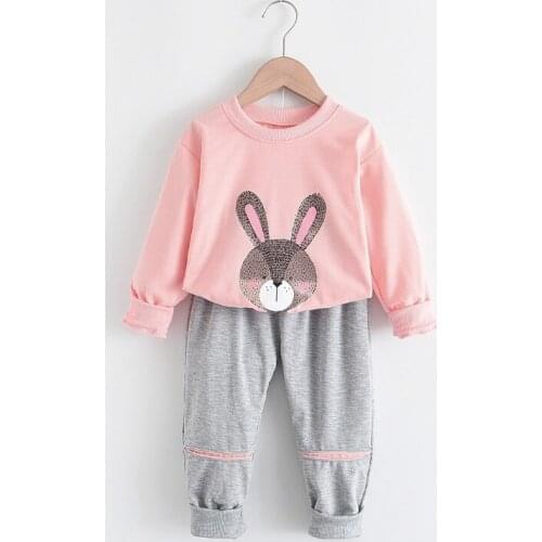 Toddler Baby Girls Clothing Sets 2021 Spring Autumn Girl Animals Print Outfits Kids Casual Tracksuit Children Clothing Suit 1-5Y