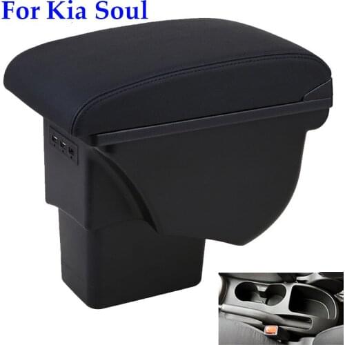 For Kia Soul armrest box retrofit parts For Kia Soul 2009 2010 2011 2012 2013 2014 car armrest storage accessories retrofit 3USB