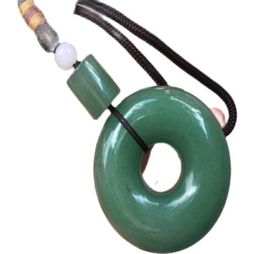 Natural Aventurine jade safe buckle pendant