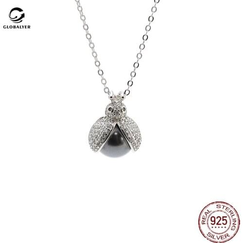 S925 sterling silver pendant Female Korean version crystal necklace Girl clavicle chain Fashion fresh silver jewelry 023