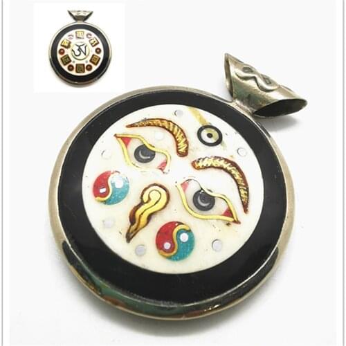 TBP118 Tibetan TAIJI amulets pendants,OM double sides totem ox bone charms,Buddha eye,high quality