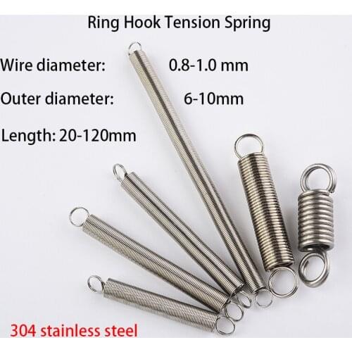 Wire diameter 0.8/1mm 304 stainless steel tension spring tension spring tension spring