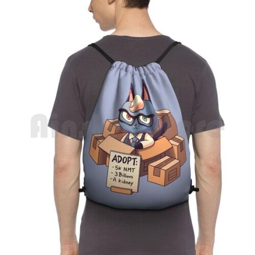 Raymond In Boxes / / Cat Smug Villager , Animal , Kawaii Backpack Drawstring Bag Riding Climbing Gym Bag Raymond In Boxes