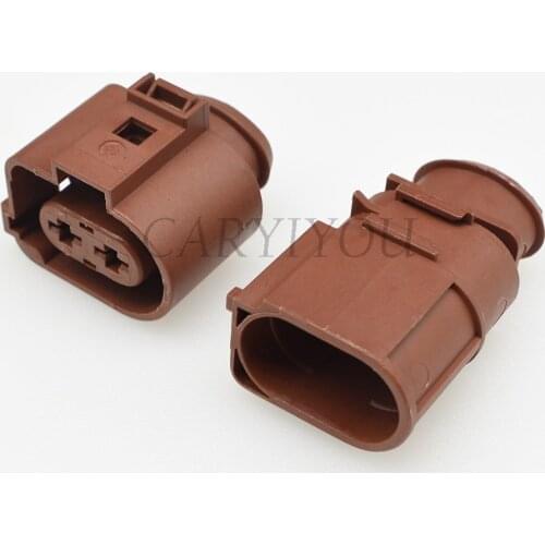1 Set 2 Pin 6.3mm Sealed Automotive Waterproof Connectors Plug Fan Socket For VW 3B0973852A 3B0973752A