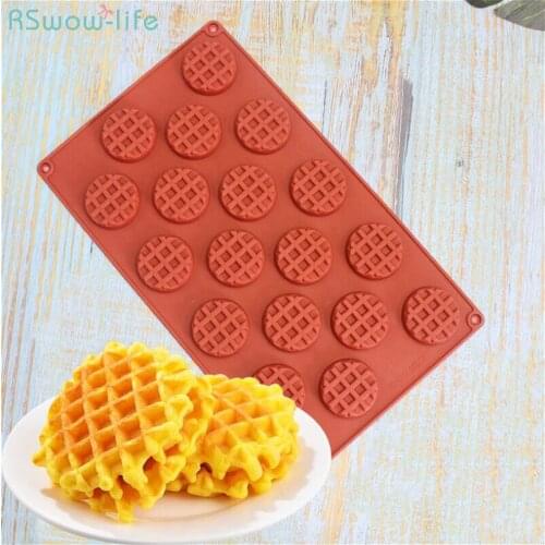 18-Grid Lattice Waffles Silica Gel Mould Cake Decoration Chocolate Waffles Sugar Turning Mould Bakeware Pancake Waffle Maker