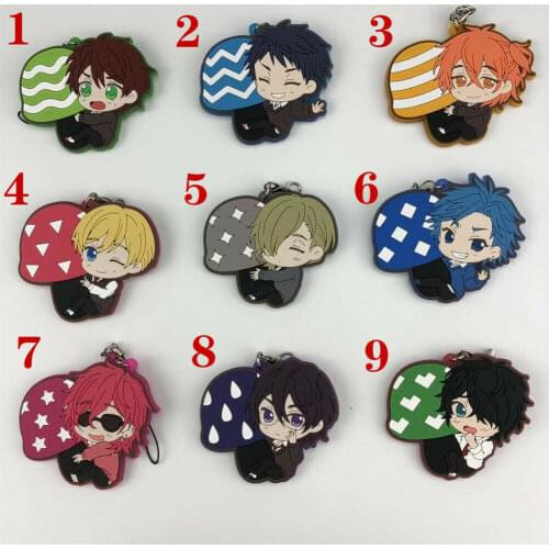 Anime Yarichin Bitch-bu Rubber keychain Key Ring Race Straps cosplay