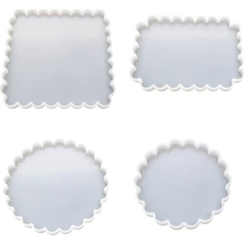 DIY Crafts Coaster Cup Pad Making Resin Epoxy Molds Round Square Silicone Mold