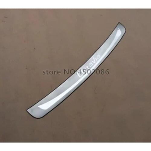 Car styling For Skoda Octavia 2014 2015 2016 2017 Stainless Steel Rear Trunk Bumper Protector Rear Scuff Plate Rear Door Sill