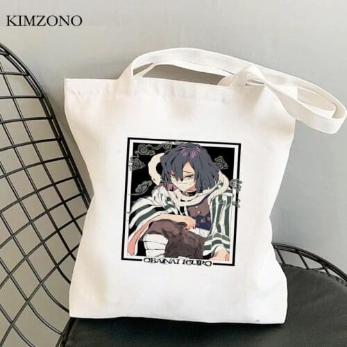 Demon Slayer Kimetsu No Yaiba shopping bag grocery jute bag eco cotton handbag bag net ecobag boodschappentas sacola custom