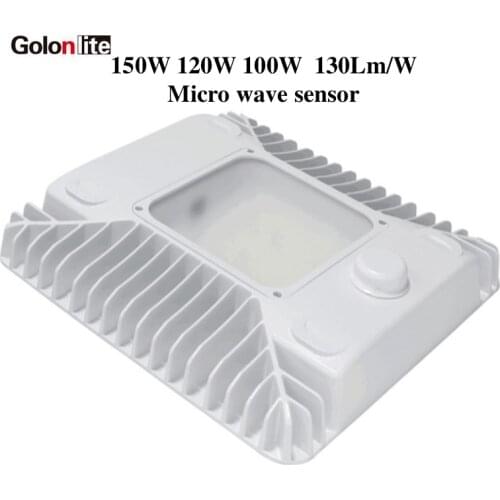 Golonlite LED canopy light for gas petrol station lighting 150W 120W Microwave sensor 120V 230V 277V White 6500K 5000K 4000K