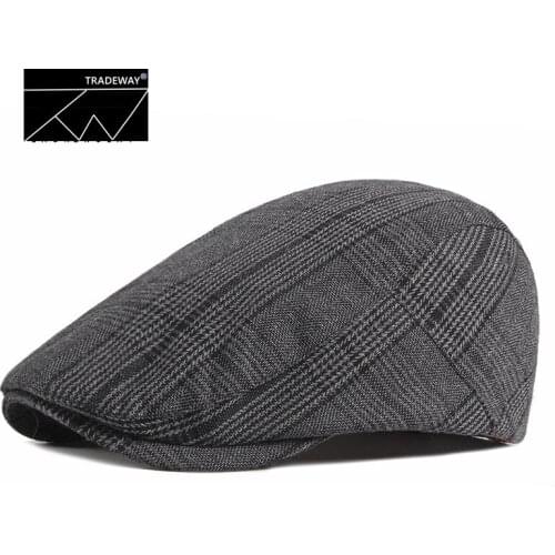 Spring Summer Autumn Mens Beret Korean Edition fashion plaid hat tide 2021
