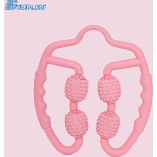 Yoga Massage U Shape Trigger 4 Wheel Point Roller for Arm Leg Neck Muscle Tissue for Fitness Gym Yoga Pilates Sports