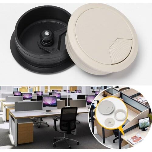 1 PCS 60/80mm Hot Desk Wire Hole Cover Base Office Desk Grommet Table Cable Outlet Port Wire Rack Organizer Furniture Hardware