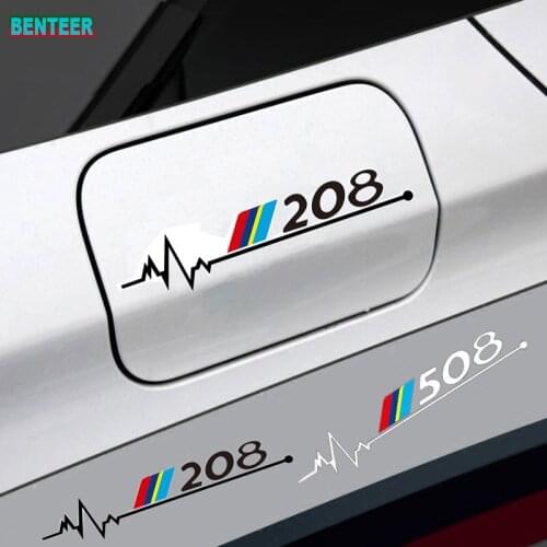 1PC Car oil cap decals sticker for Peugeot 106 108 206 208 306 308 508 2008 3008 Car Accessories