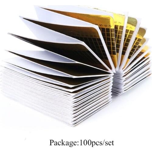 100pcs/set Nail Art Form Stickers Art Guide Mold Manicure Stencil Self Adhesive Extension Gel Forms Builder Gel Sticker