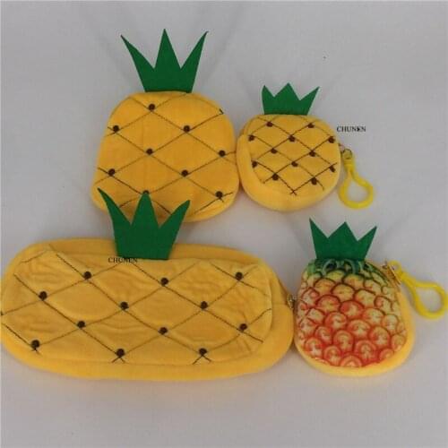 3Sizes- 8CM-20CM pineapple Plush Purse Plush Toy , Key chain Gift Plush Purse