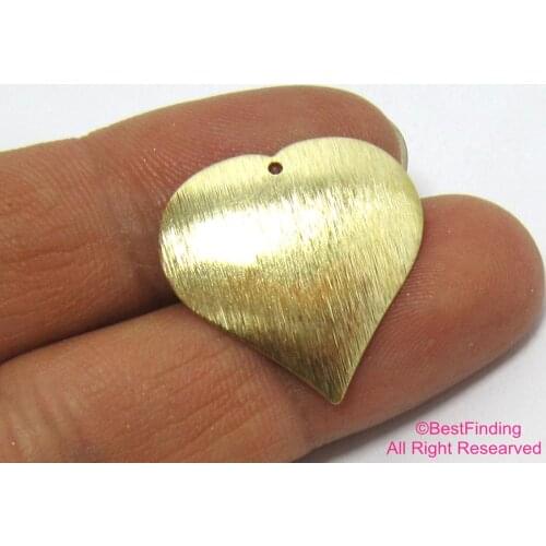 30pcs Brass pendant 23mm Raw brass solid heart earrings findings pendant R482