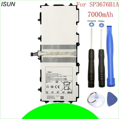 ISUN Replacement Battery For Samsung Galaxy Note 10.1 GT-N8000 P7500 P7510 P5100 P5110 N8010 N8020 SP3676B1A battery with tools