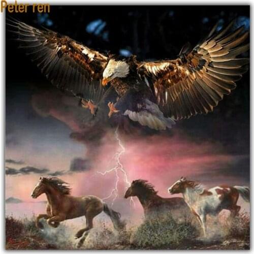 Diamond painting animal cross stitch Square\Round diamond mosaic Rhinestone Horse galloping Full Diamond embroidery Eagle eagle