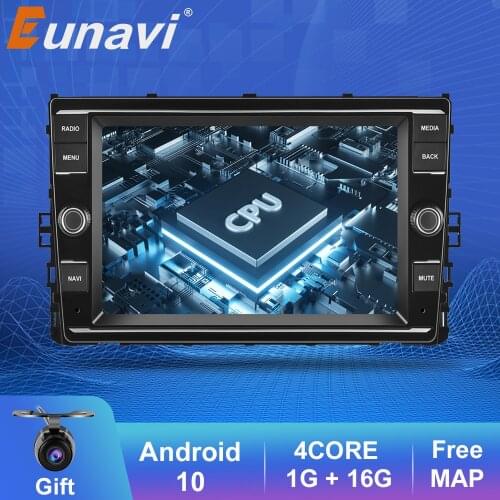 Eunavi 2 Din Android 9.0 Car Radio 8 " Car Play RDS GPS FM Auto Stereo For VW POLO/Lavida/Lingdu/Tuyue/Bora/Sagitar/Golf Tour