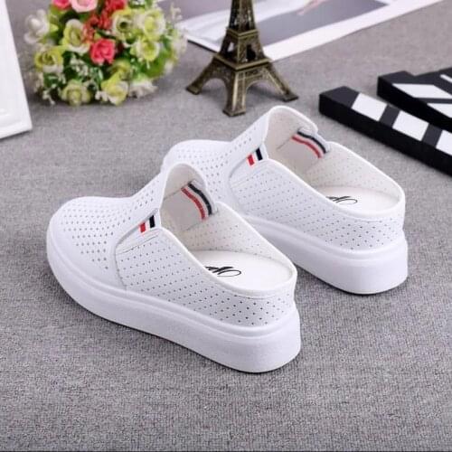 Sandals and Slippers Womens New Korean Version of The Thick Bottom Wedge with Baotou Half Drag Women