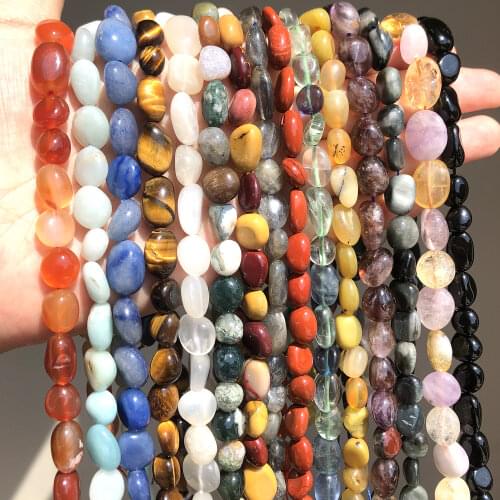 8-10mm Irregular Natural Amazonite Morganite Tiger Eye Quartz Agates Charoite Beads For Jewelry Making DIY Bracelet Accessories
