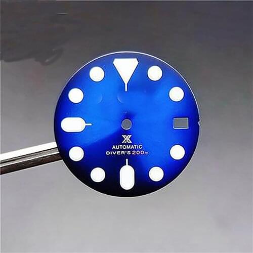 Diving Watch Dial 28.5mm Green Luminous Sun pattern Dial For NH35/NH36 Automatic Movement Replacement Parts