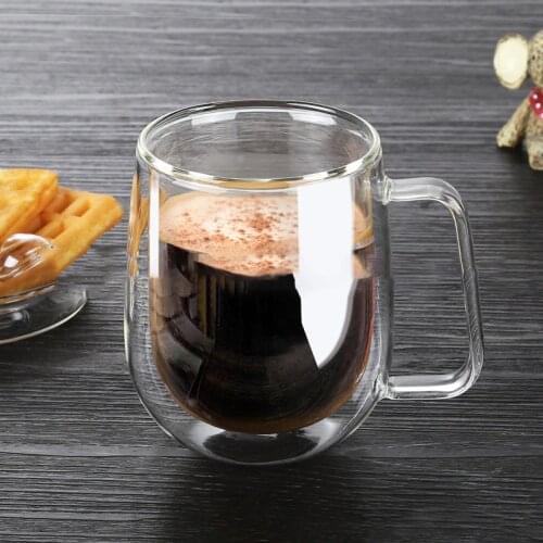 Double Layer Simple Heat Resistant Glass Cup High Borosilicate Tea Beer Handmade Coffee Mugs Wine Tea Drinkware Milk Cups