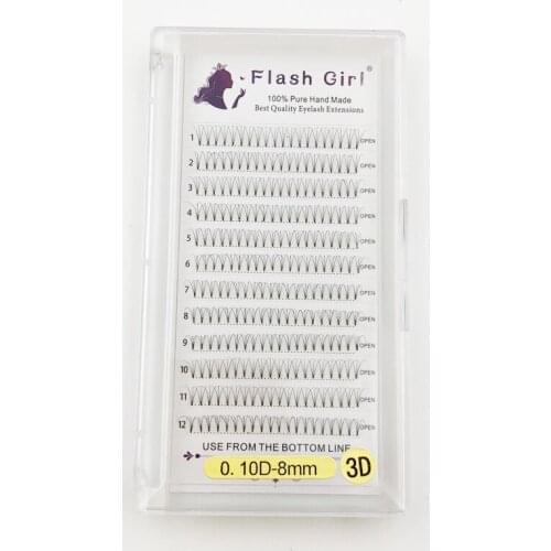 Flash Girl Wholesale 3D-0.10 D Premade Volume Fans Handmade Eyelash Extensions Makeup Natural False Mink Eyelash