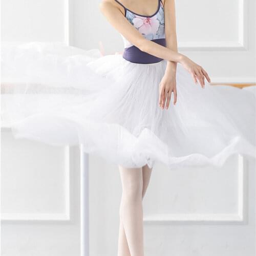 Classical Contemporary Dance Costumes Female Girls Long Skirt 540 Degrees Elegant Waist Modern Ballet Chiffon Practice Skirt