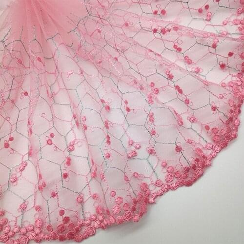 20Yards Lace Mesh Fabric Lace Ribbon 20cm Embroidery Guipure Trim Wedding Dress Sewing Dresses Craft Black Yellow Purple