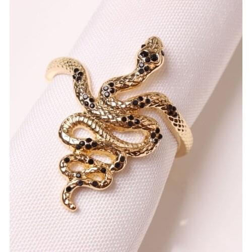 Metal creative gold plating snake napkin ring napkin ring western table decoration for family gathering wedding banquet hotel