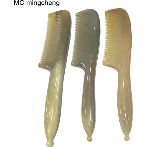MC Hot Comb Professional Hair Combs Makeup Brushes Men Hairdresser Anti Static Ox Horn Acupoint Massage Combs Modeling Tool