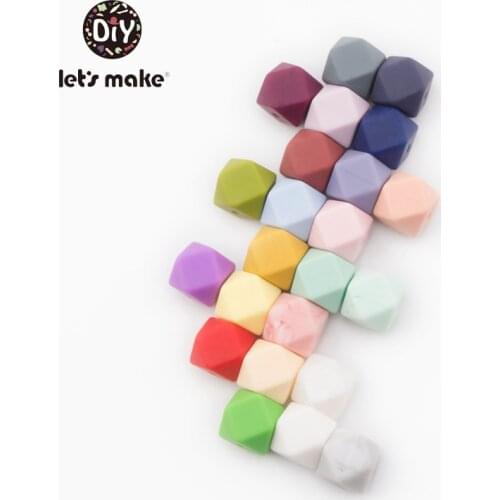 Let’ s Make 30pcs 14mm Silicone Beads Teether Hexagon Food Grade Diy Necklace Bracelet Baby Teething Care Infant Baby Teethers