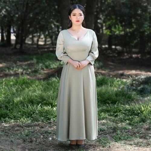 Deep V-Neck Simple Evening Dress Fashion Empire Short Sleeves Lace Up Ankle-Length New A-Line Plus Size Women Formal Gowns D1211