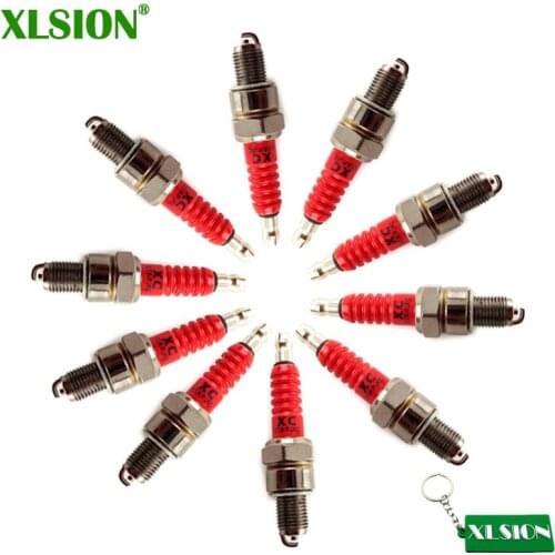 XLSION 10x A7TC Spark Plug For 50cc 70cc 90cc 110cc 125cc 140cc 150cc 160cc Pit Dirt Bikes ATV Quads