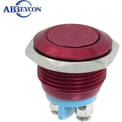 TY 1665 high quality Momentary red color housing metal momentary push button switch