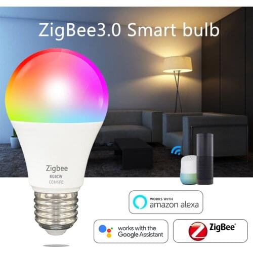 ZigBee WiFi Smart Light Bulb 9W/10W B22 RGB+White Lamp Dimmable Timer Function Bulb Voice Control Works With Alexa Google Home