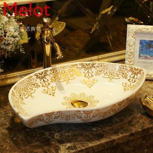 Upper Basin Wash Basin Wash Basin Ceramic Bathroom Art Basin Wash Basin Special-Shaped Retro Fish-Style Palace