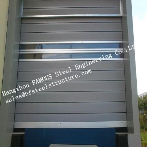 High Speed Galvanized Industrial Lift Up Metal Roller Shutter Door With Pedestrian gate